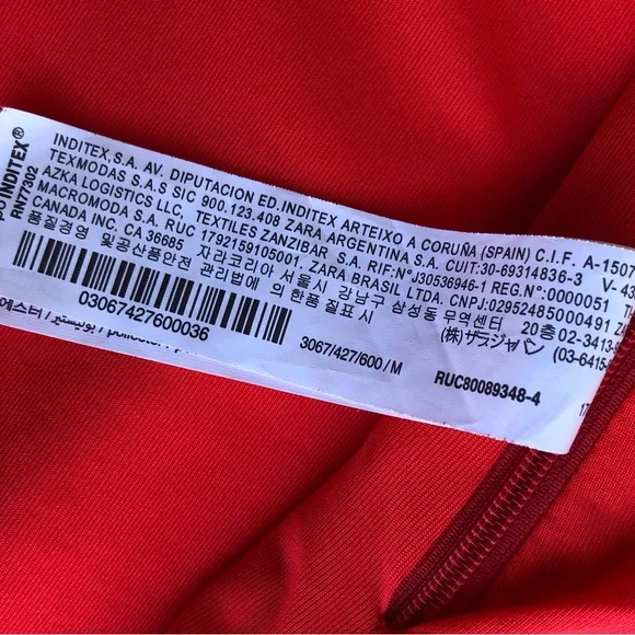 ZARA women bodysuit top Stretch red white Stars Print Size M. - Picture 15 of 15